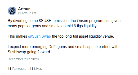 DeFi新玩法丨Sushi要成为DEX界的币安?了解一下草根驱动型创新——温泉计划