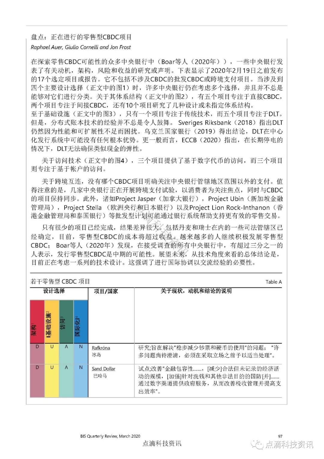 国际清算银行：零售型中央银行数字货币技术（附全球中央银行数字货币项目）