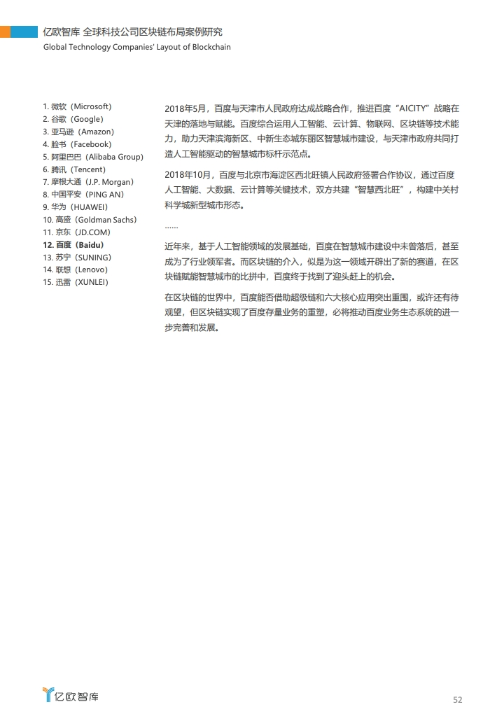 研报 | 2020全球科技公司区块链布局案例研究