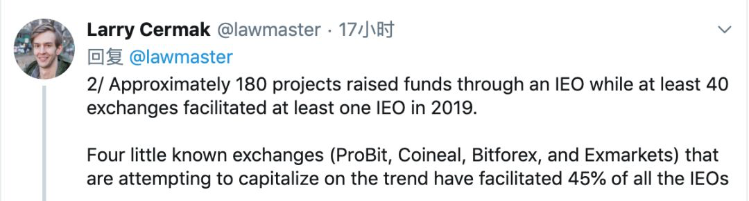 Twitter 精选 | 一文剖析IEO投机：“一半以上跑输比特币；拿越久，亏越惨”