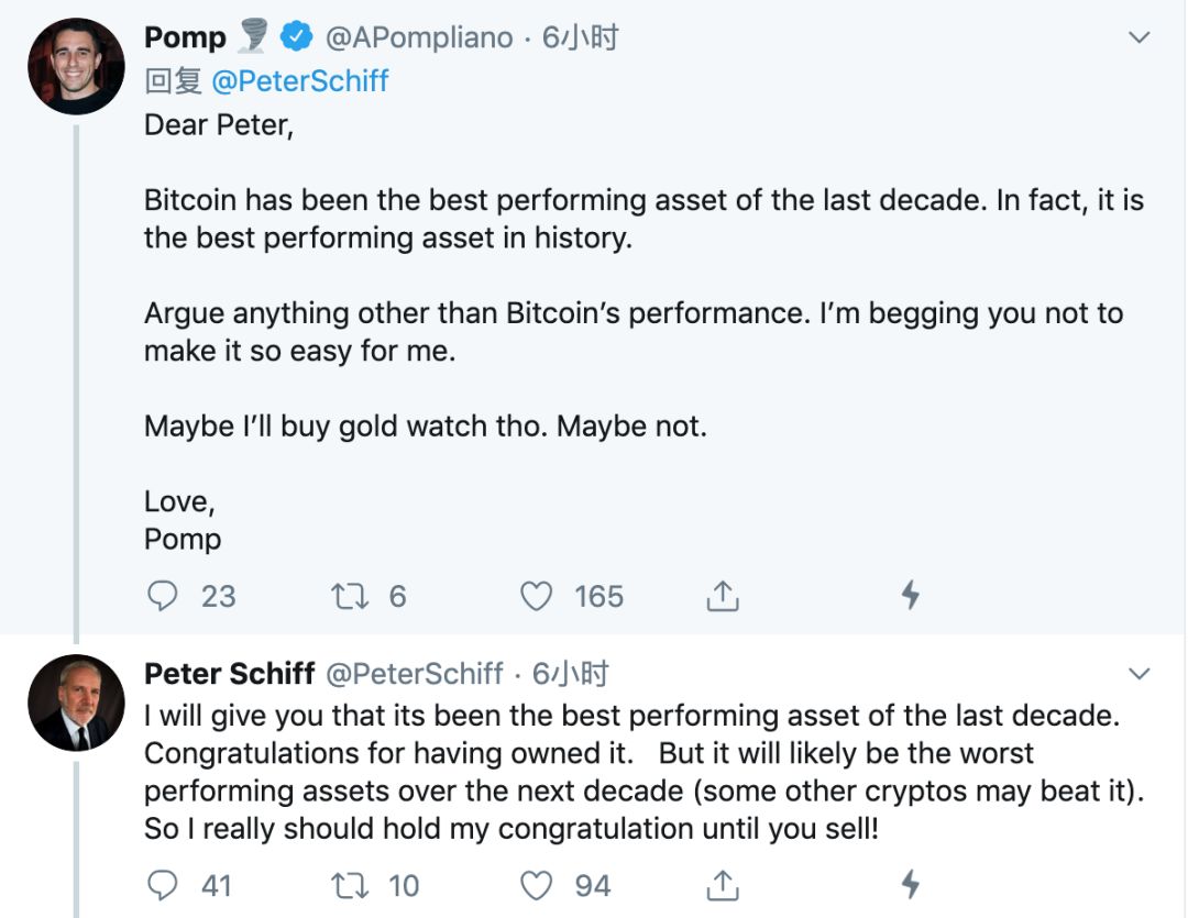 Twitter 精选 | 黄金VS比特币大辩论，押注未来10年最优资产