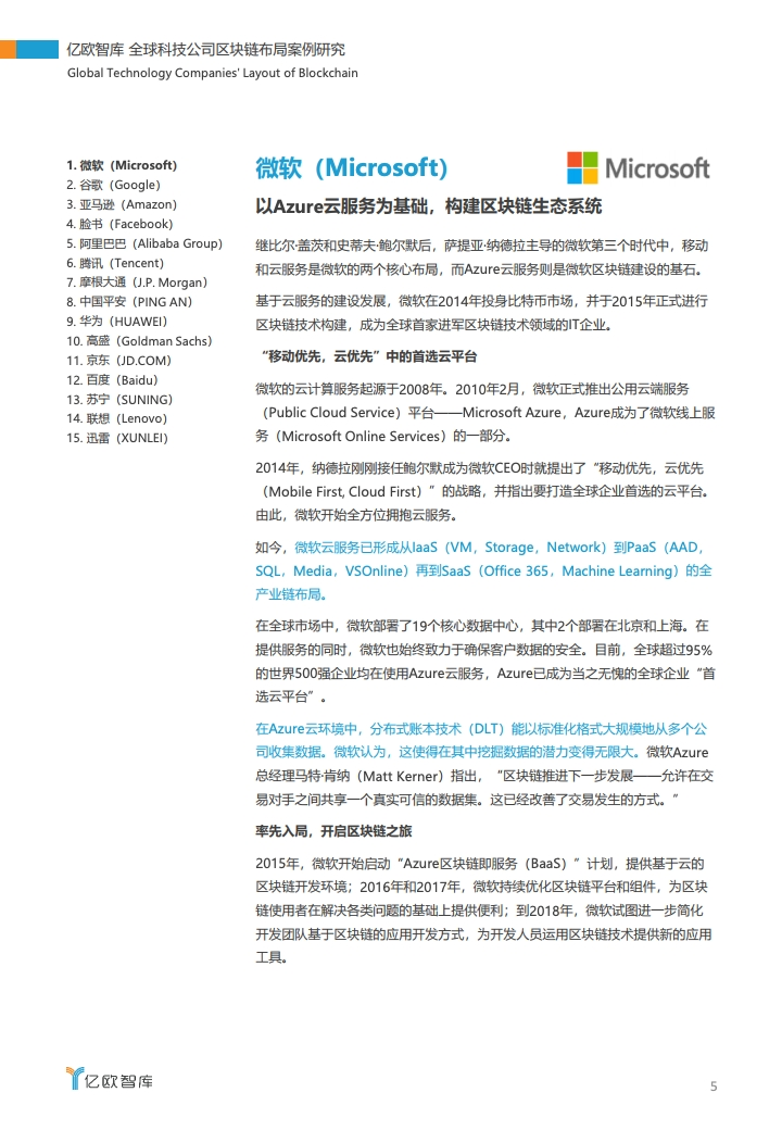 研报 | 2020全球科技公司区块链布局案例研究