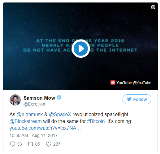 比特币秘史丨比特币在太空?Blockstream租用的卫星成功传播首笔BTC交易
