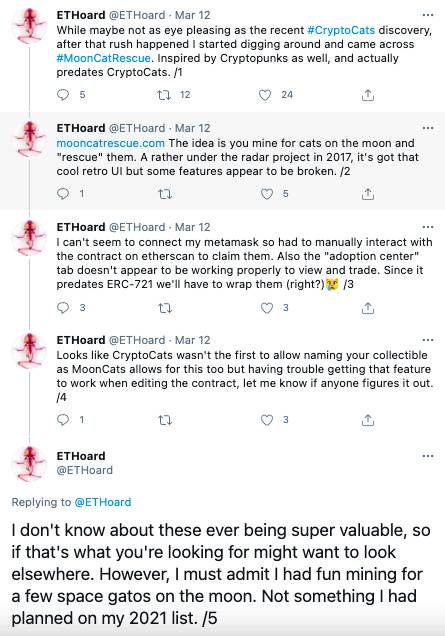 疯狂爱好者“考古”掘金,NFT项目MoonCats翻红